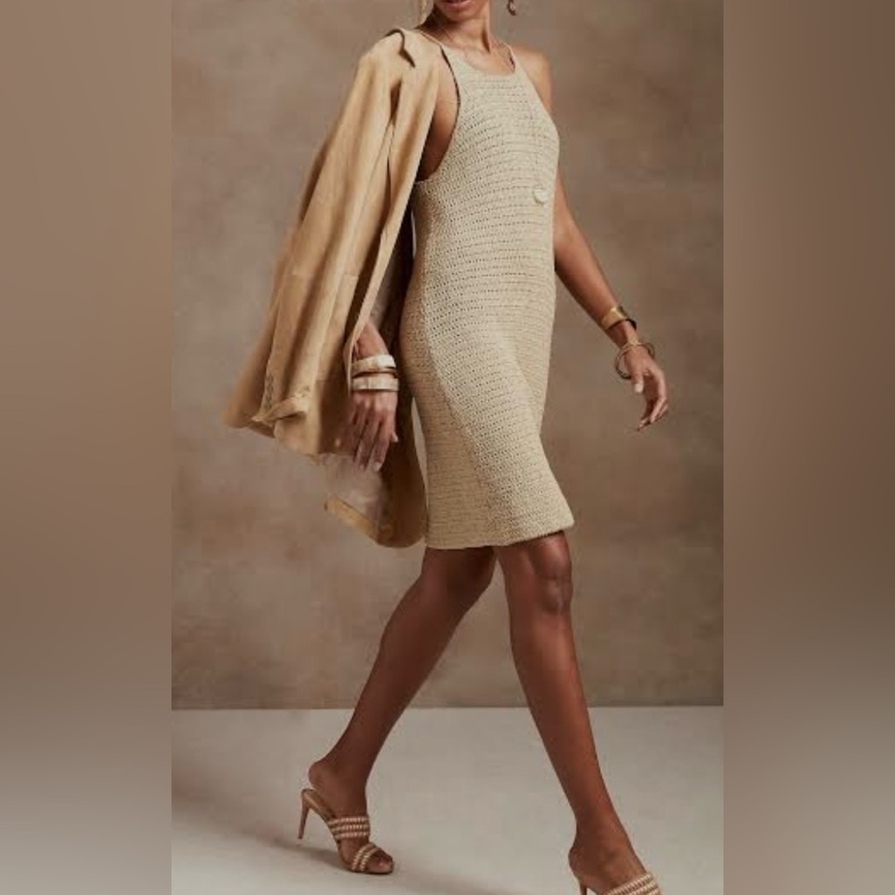 Banana Republic NWT Cream Crochet Mini Dress